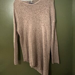 Divided Asymmetrical Tan Sweater